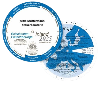 Ablesescheibe Reisekosten-Pauschbetrge Inland - Europa