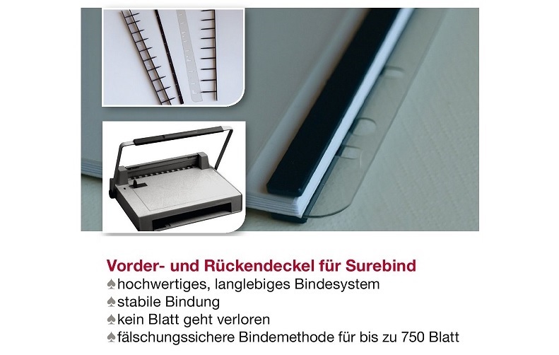 SureBind, Bindedeckel, Bindekämme, Binding Strips, PVC-Abheftstreifen